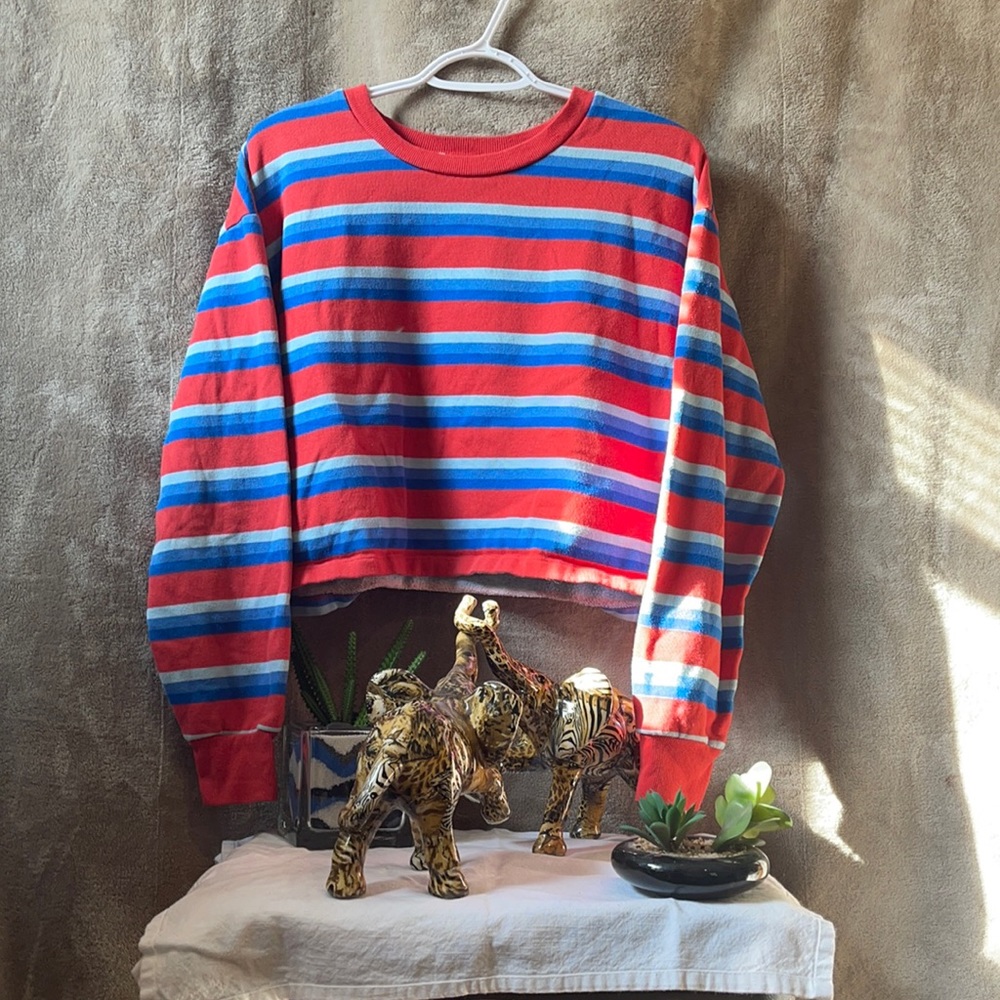 light blue dark blue and red sweatshirt/FOREVER21